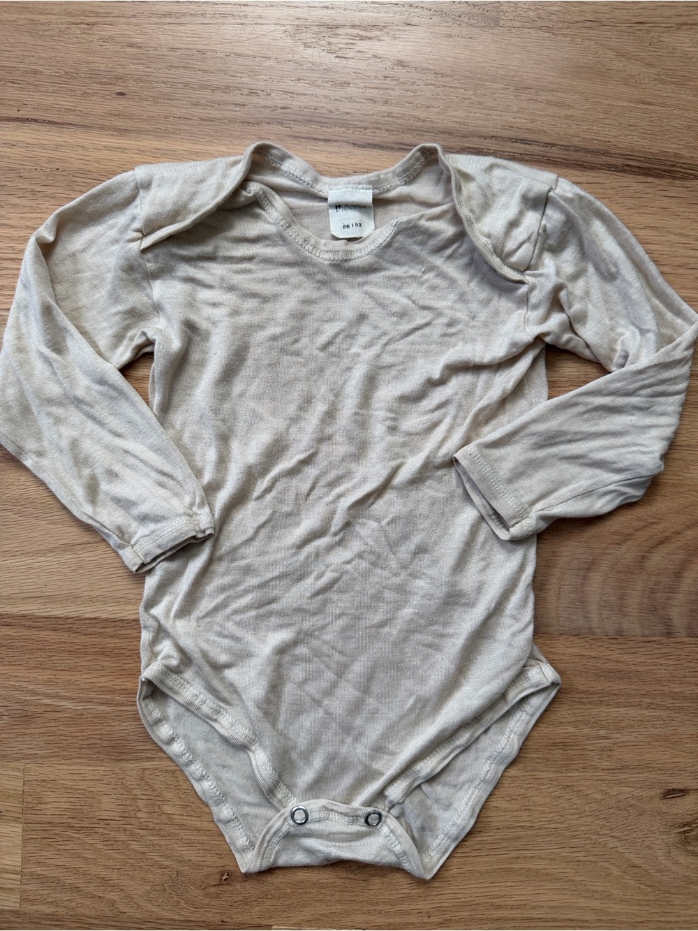 Hocosa of Switzerland 100% wild silk cream/nature bodysuit onesie sz EUR 86/92
